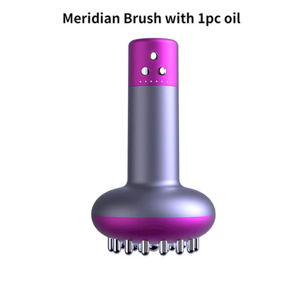 Electric 6 Speed Meridian Brush Rechargeable Microcurrent Vibration Heating Therapy Anti Cellulite Body Slimming Massager Guasha