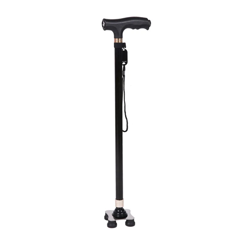 Non-slip Telescopic Walking Stick for The Elderly Mothers Fathers Limited Mobility Led Light Walk Cane Aluminium Metal Crutches