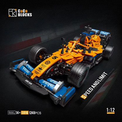 1248PCS Technical MOC F1 Formula Racing Car Building Blocks Super Speed Vehicle Assemble Bricks Toys Gifts for Adult