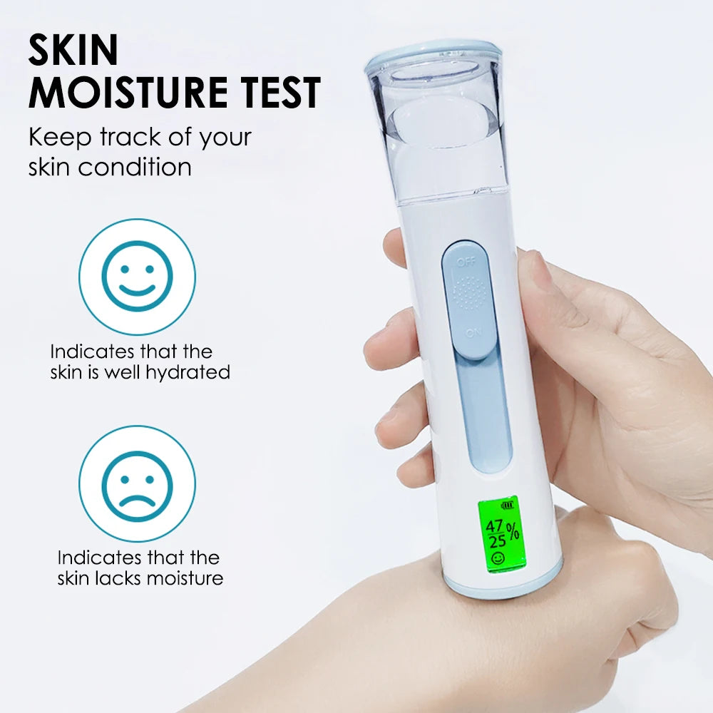 NEW Dual Nozzle Nano Sprayer Mini Moisturizing Humidifier Skin Care LED Display Portable Face Steamer Handheld Atomizer