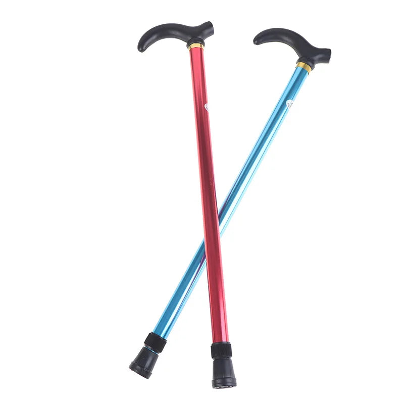 Aluminum Alloy Telescopic Crutch Adjustable Walking Stick 2 Section Stable Anti-Skid Crutch Old Man Hiking Cane