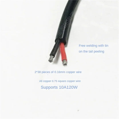 Thick Full Copper DC5.5*2.1 Male Power Cable, 12V Surveillance, 0.75mm², 10A, 1.5m