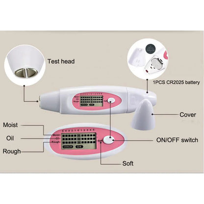 BIA Skin Analyzer Digital LCD Display Moisture Oil Content Facial Analyzer Tester Detection Skin Condition Monitor Hydrating