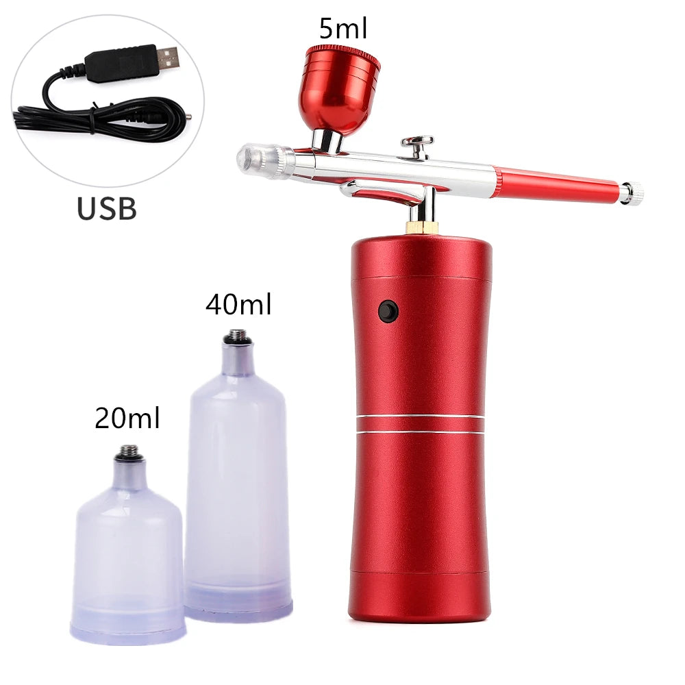 NEW Air Compressor Kit Top 0.4mm Pink Mini Air Brush Paint Airbrush Airbrush Nail Art Tattoo Craft Cake Nano Mist Mist sprayer