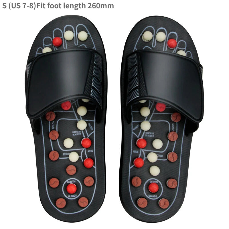 BXA 1 Pair Feet Massage Slippers Cobblestone Foot Reflexology Acupuncture Therapy Massager Walk Stone Shoes Massager