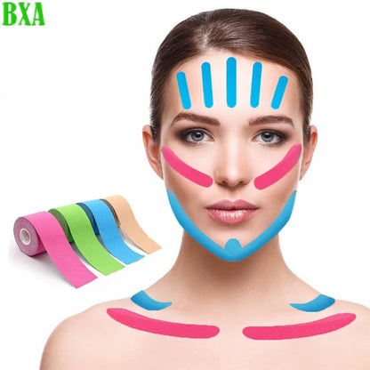 New Kinesiology Tape For Face V Line Neck Eyes Lifting Wrinkle Remover Sticker Tape Facial Skin Care Bandagem Elastica 2.5cm*5m