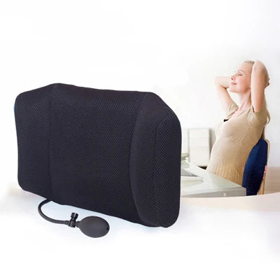 Portable Electric Massage Pillow Inflatable Lumbar Cushion Massage Pillow for Travel Office Car C ing to Wais Back Muscle Relax