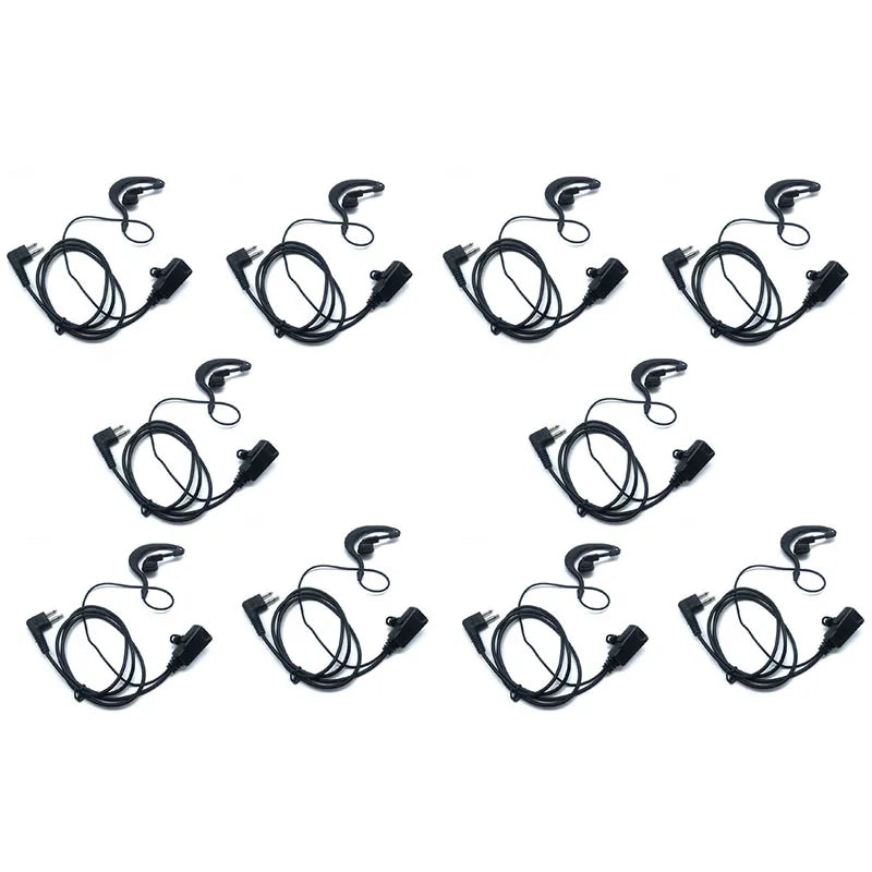 10pcs Ear Hook Earpiece 2 Pin PTT Mic Headset for Motorola GP68 GP88 GP88S HYT TC600 TC610 TC620 PD502 PD508 PD562 TC500 Radio