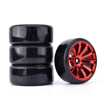 AUSTAR 4Pcs Drift Car Tire Wheel Rim Hard Wheel Tyre for 1/10 RC Car Vehicle Part Traxxas HSP Tamiya HPI Kyosho on-road Drifting