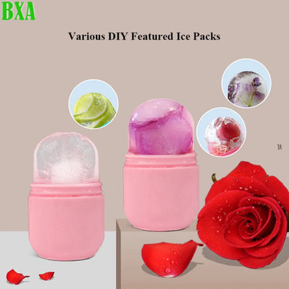 1PC Rose Pink Ideal Face Treatment Eye Massager Silicone Facial Ice Massage Roller Strawberry and Piggy