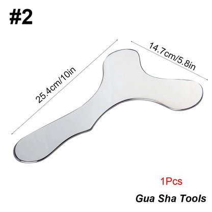 1Pcs Stainless Steel Gua Sha Plate Massager Tool Scraper Physical Therapy Loose Muscle Meridian Massage Machine Spa Board Tool