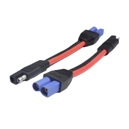 10AWG Silicone Copper Wire, SAE Plug To EC5 Male Connector, Solar Photovoltaic Panel Battery Power Cable, 15cm