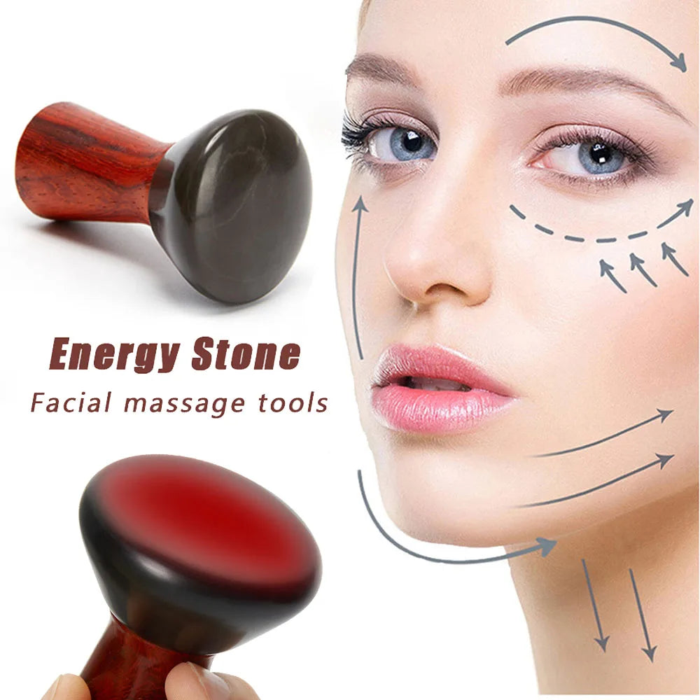 Volcanic Hot Stone Massager Guasha Natural Hot Stone Needle Back Neck Facial Massager Spa Relaxes Muscles Skin Removes Wrinkles