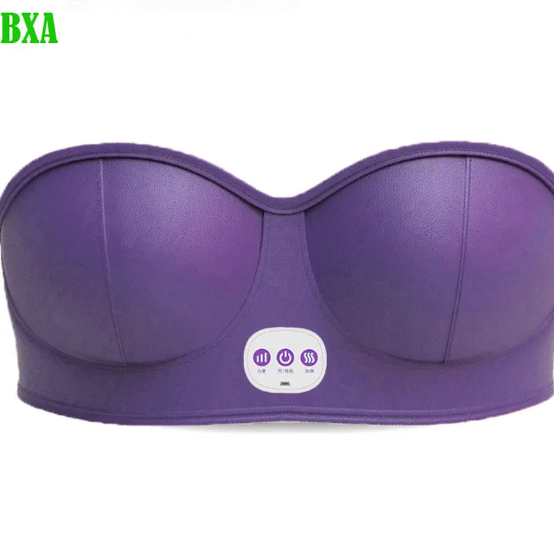 Electric Wireless Breast Massage Bra Vibration Breast Enhancement Instrument with Hot Compress Function for Breast Lift Enlarge