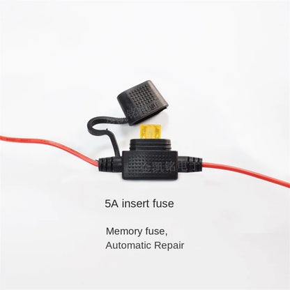 0.75mm² Pure Copper Memory Recovery Power Cable with 5A Fuse and O-Ring Terminal To SAE Plug 68cm