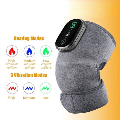 New 3 in 1 Electric Heating Therapy Knee Vibration Massager Leg Joint Physiotherapy Elbow Warm Wrap Arthritis Muscle Relaxation