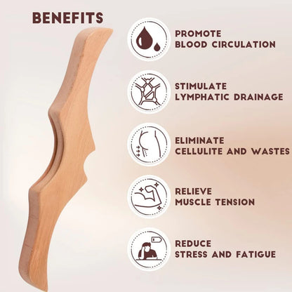 Wooden Gua Sha Scraping Board Wood Lymphatic Drainage Massager Body Sculpting Tools for Anti-Cellulite & Muscle Massage Release