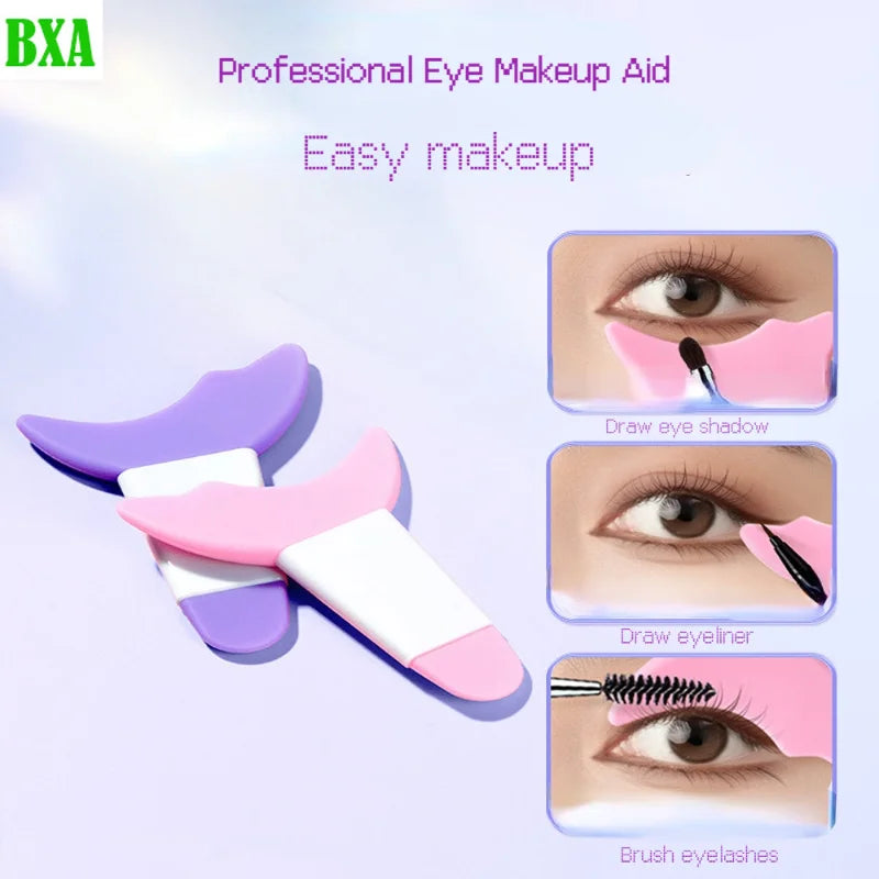 1PCS Crescent Professional Eyeliner Template Silicone Mascara Baffle Eyeliner Eyebrow Eyeliner Shaper Assistant MakeUp Aid Tools