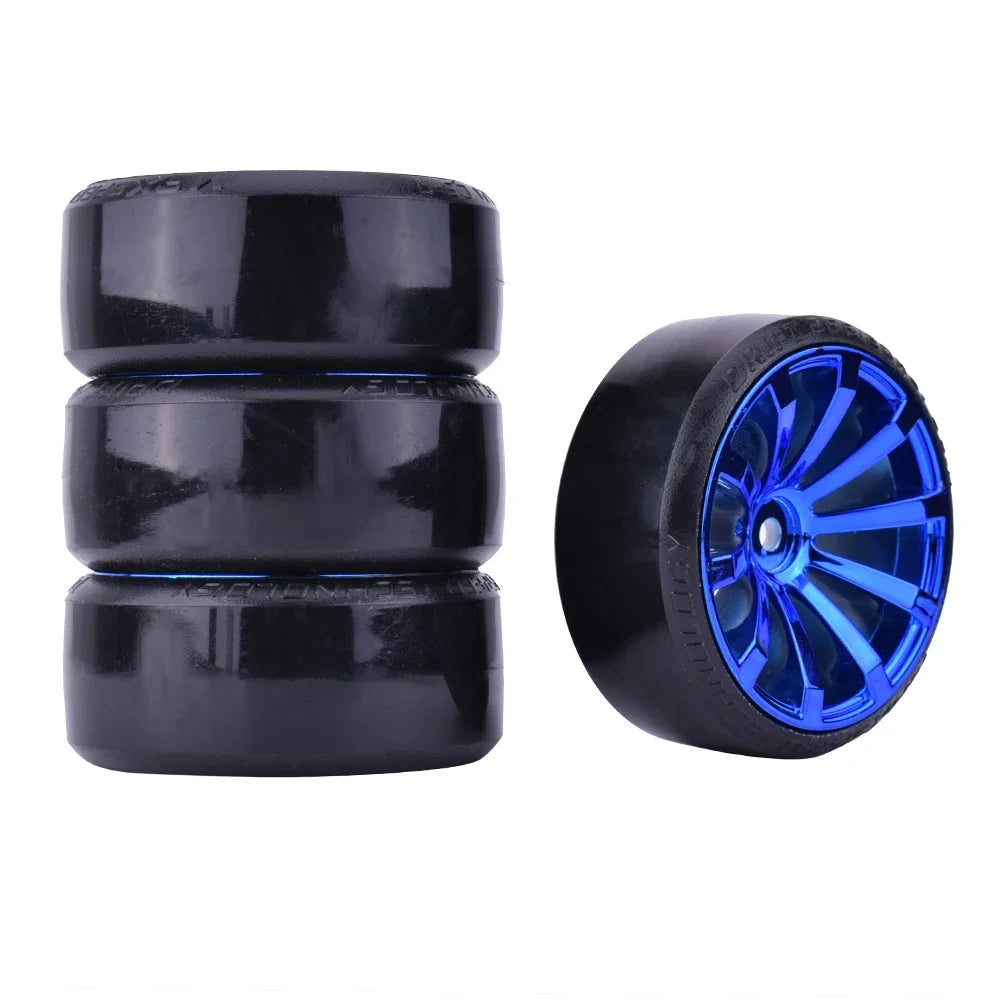 AUSTAR 4Pcs Drift Car Tire Wheel Rim Hard Wheel Tyre for 1/10 RC Car Vehicle Part Traxxas HSP Tamiya HPI Kyosho on-road Drifting