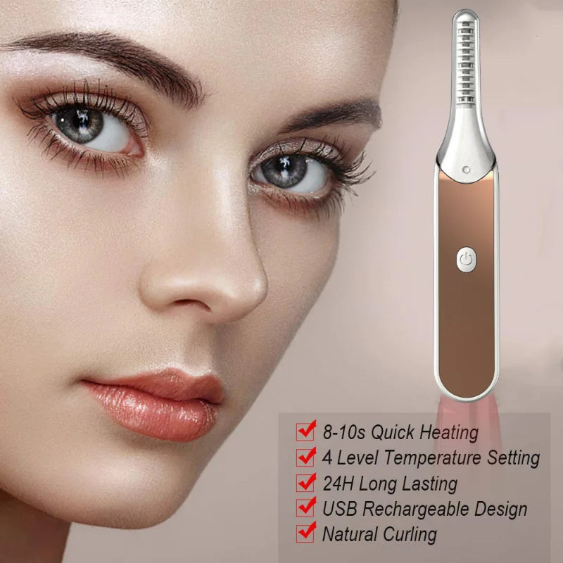 NEW LCD Electric Heating Eyelash Curler Eyelash Curler Makeup Lasting Eyelashes Natural Curling USB Charging