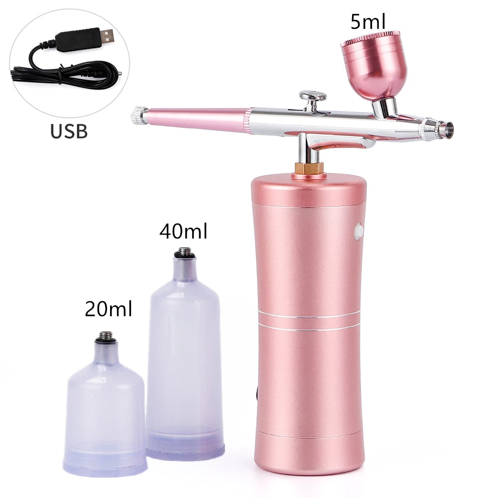 NEW Air Compressor Kit Top 0.4mm Pink Mini Air Brush Paint Airbrush Airbrush Nail Art Tattoo Craft Cake Nano Mist Mist sprayer