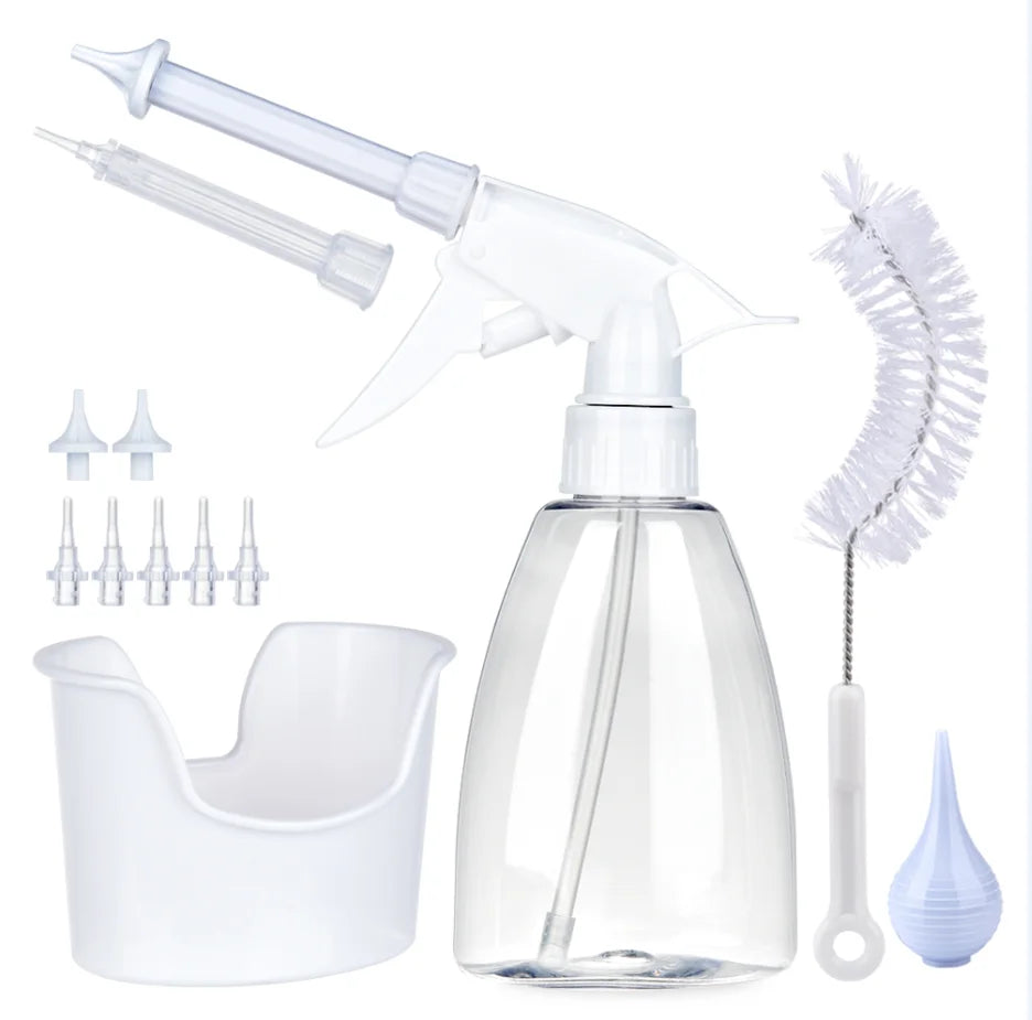 500/300ml Adult children's Ear Cleaning set Spiral ear wax removal plastic water irrigation bottle Ear Care wash Safe squeeze