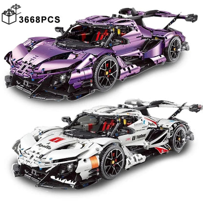 3668PCS 1:8 MOC High-Tech Gumpert Apollo IE Sport Car Building Blocks Speed Racing Vehicle Bricks Kits Toy Gifts for Friend Kids