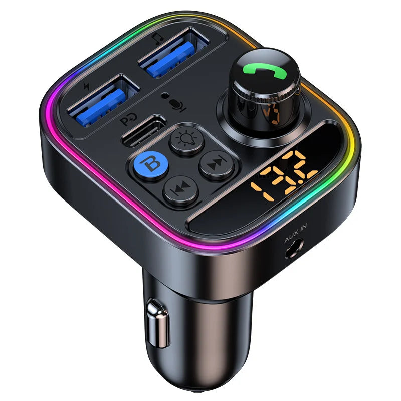 T18 Car MP3 Player PD30W Super Fast Charging V5.3 Bluetooth Hands-free FM Transmitter Car MP3, 128 Characters.