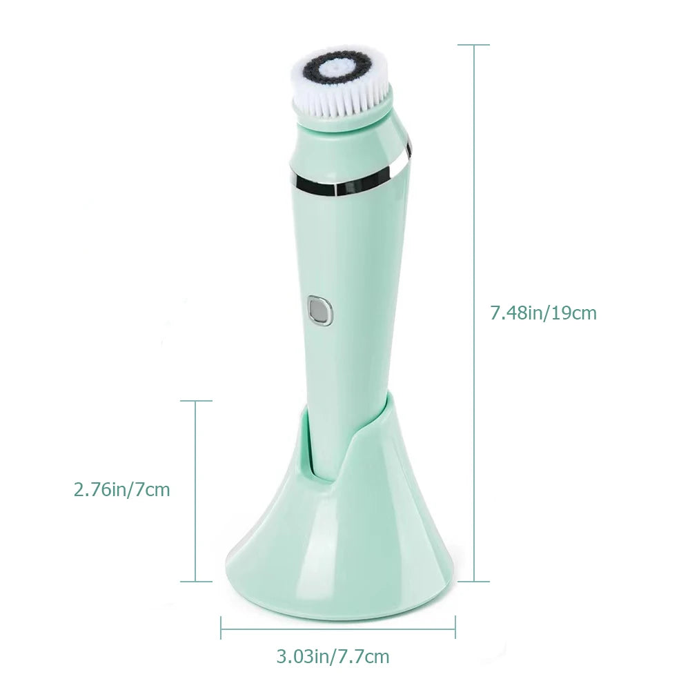 4 in 1 Electric Facial Cleanser Massage Wash Auto Rotating Face Cleansing Machine Waterproof Removal Pore Blackhead Exfoliator