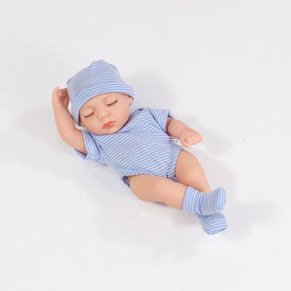 19cm Silicone Reborn Dolls Lifelike Reborn Baby Toys Waterproof Doll Cute Mini Sleep Soother Doll for Girls Birthday Gift