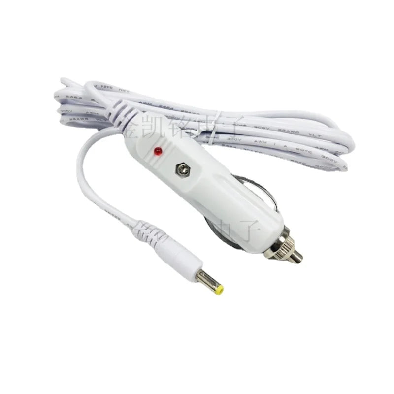 1.8M Pure Copper Car Power Cable, Cigarette Lighter To DC4.0*1.7mm Male Plug, White Cable for Tmall Genie