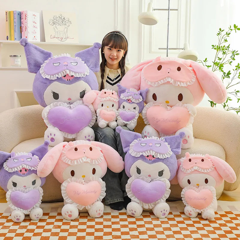 25/35/45/60cm Kawaii Love Kulomi Plush Toy Cute Melody Cartoon Plushies Pillow Doll Children's Girlfriend Birthday Gift for Kids