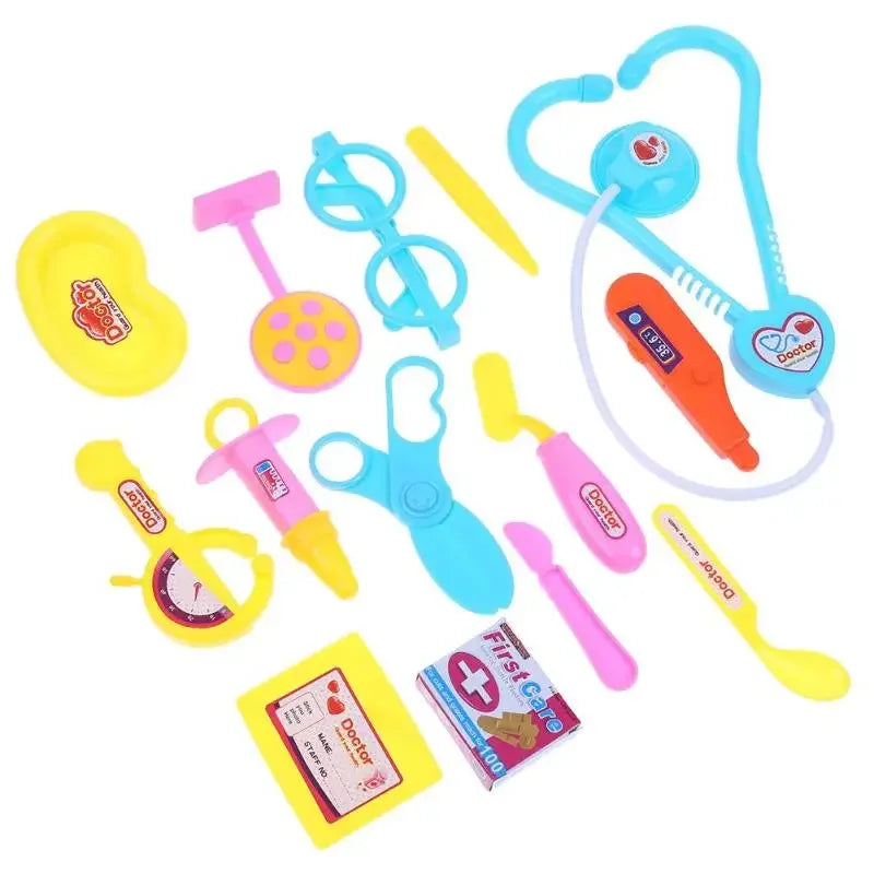 15pcs Children Pretend Play Doctor Nurse Medical Tool Toys Set Portable Suitcase for Girls Boys Gifts Learning Educational Toys