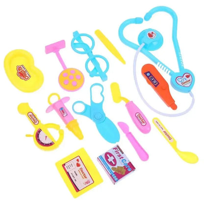 15pcs Children Pretend Play Doctor Nurse Medical Tool Toys Set Portable Suitcase for Girls Boys Gifts Learning Educational Toys