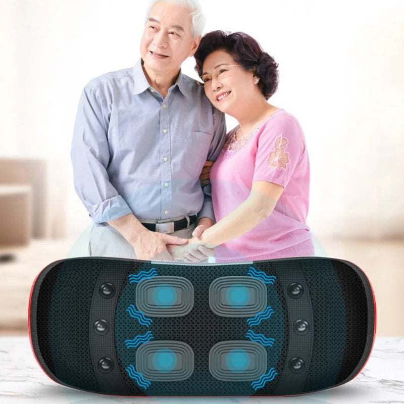 BXA Electric Waist Massager Heating Multi-Level Back Massager Lumbar Traction Device Inflatable Hot Compress Lumbar Spine