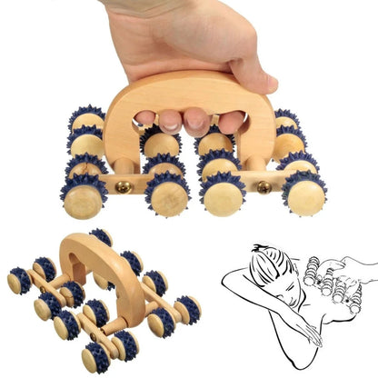 1pc Wood Roller Ball Massager Wheel Moon Car Solid Back Legs Body Muscles Relax Tool Healthy Care Massage Instrument