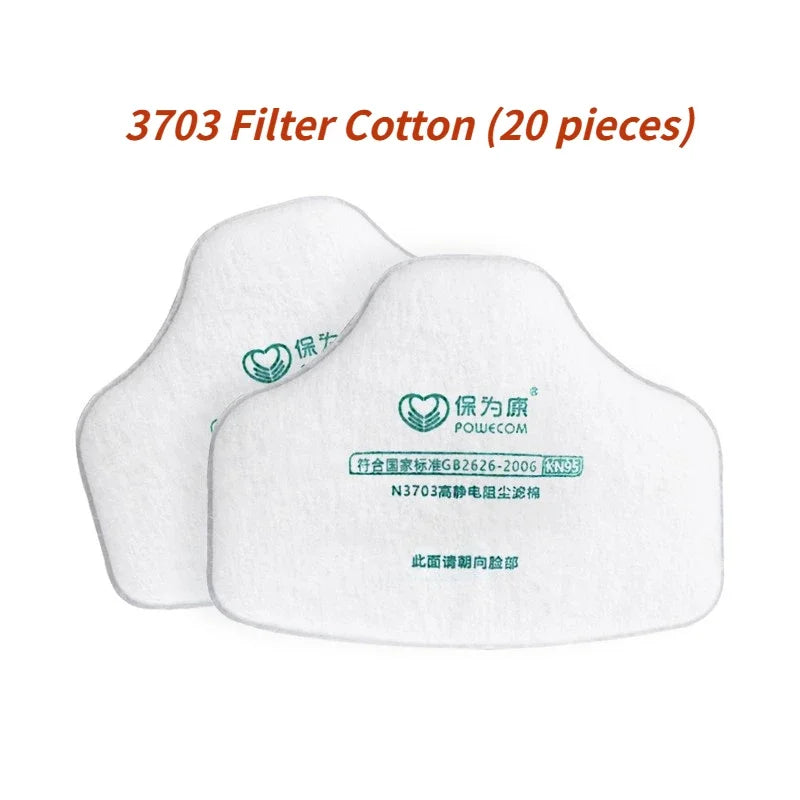 Dust Gas Mask 3700 Sanding Accessory N3703 High Efficiency Filter Cotton Anti-particulate Respirator Can Washed TPR Soft Glue