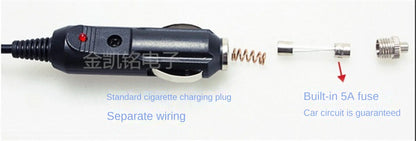 Thick Copper 0.3mm² Car Charger Cable 12V 3A Cigarette Lighter To DC 5.5*2.1mm Plug 3m