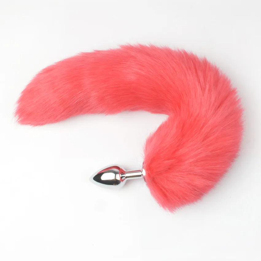 1PCS Soft Artificial Wool Fetish Fox Tail Metal Anal Plug Butt Plug  Adults Games Sex Products Cosplay Sex Toy for Men/Women