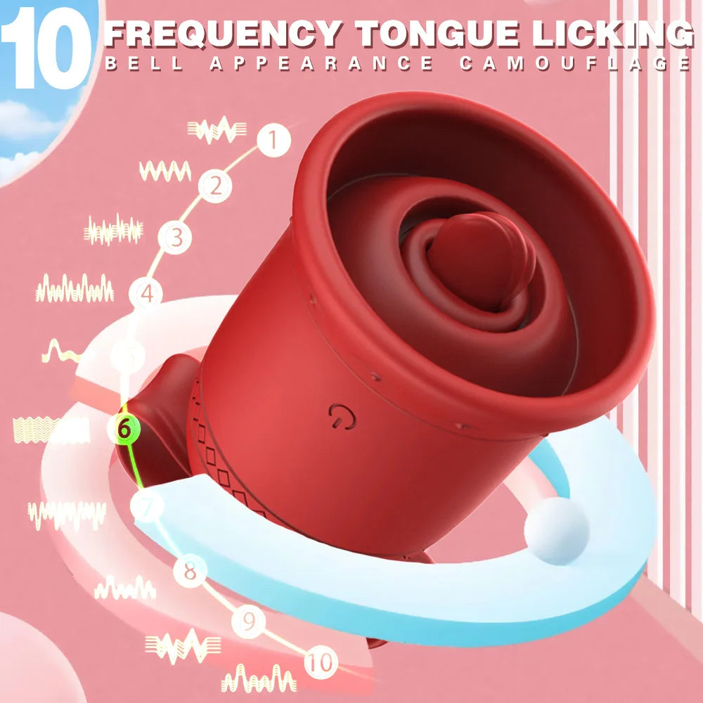 APP Wireless Control Bell Tongue Licking And Sucking Vibrators for Women Vibrating Nipple Sucker Clitoral Stimulation Sex Toys