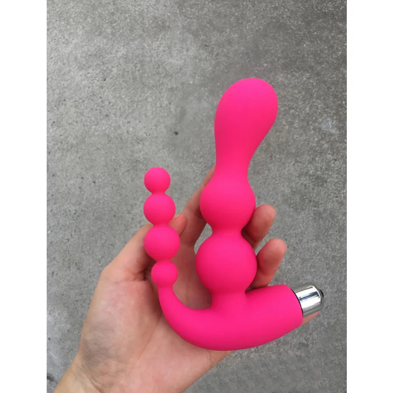 Vibrating Soft Silicone Pull Anal Beads Anal Plug Prostate Massagers Masturbator Vibrator Sex Toys for Men/Women