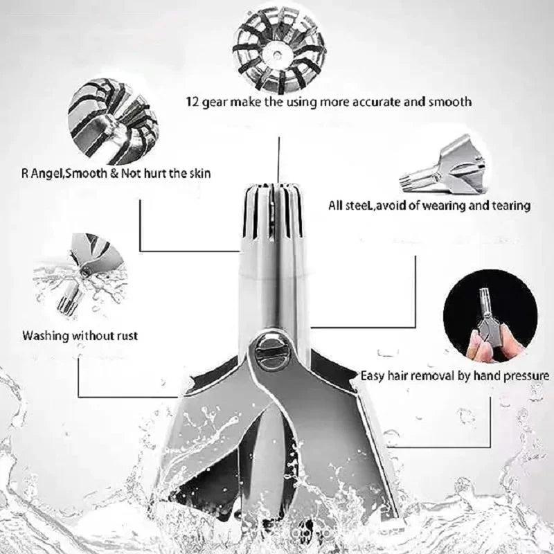 Nose Hair Trimmer For Men Stainless Steel Manual Trimmer триммер для носа Suitable For Nose Hair Razor Washable Nasal 1 Set