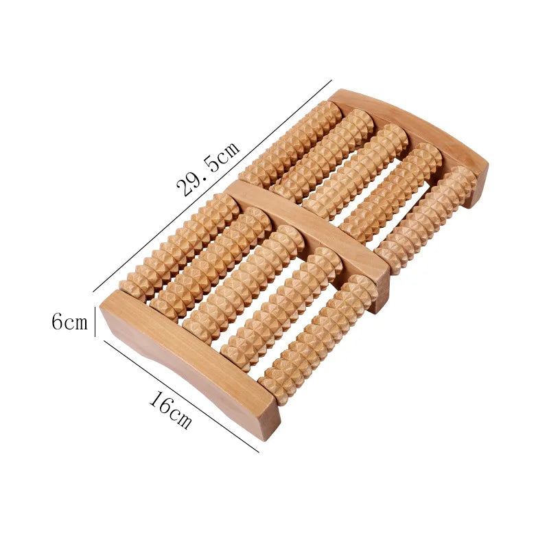 5 & 6 Row Foot Massager Wooden Foot Roller Wood Care Massage Reflexology Relax Relief Massager Spa Gift Anti Cellulite Care Tool