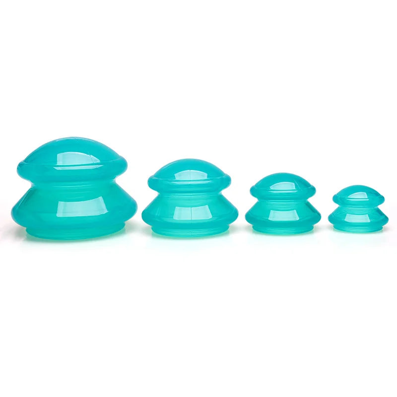 4pcs Silicone Vacuum Cupping Massager for Back GuaSha Cup Body Suction Ventosas Anti-Cellulite Skin Lift Cupping Jars Slim