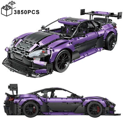 3850PCS Difficult Technical 1:8 Aston Martin GT3 Sport Car DB11 Model Building Blocks Assemble Bricks Collection Toys for Adult