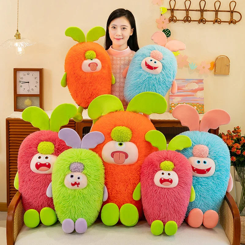 70cm New Monster Carrot Plush Toy Long Hair Monster Dolls Bed Sleeping Throwing Pillow Doll Kids Girlfriend Birthday Gift