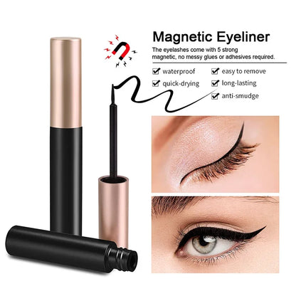 Black Magnetic Eyeliner Glue False Eyelash Extension Magic Self-adhesive Liquid Eyeliner Eye Makeup No Blooming  Cosmetics