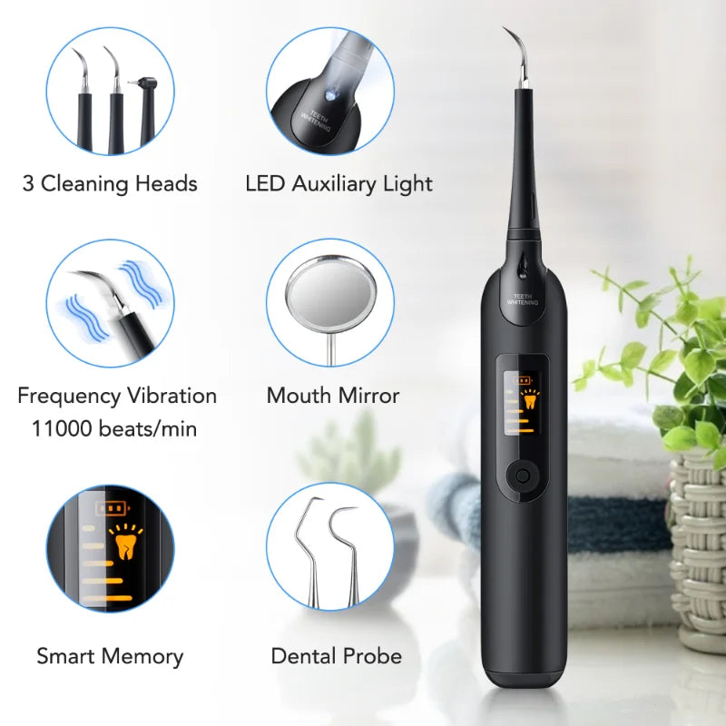 NEW Teeth Cleaner Electric Sonic Dental Calculus Remover Whitener Scaler LED Display Tooth Cleaner Rechargeable Tartar Tool