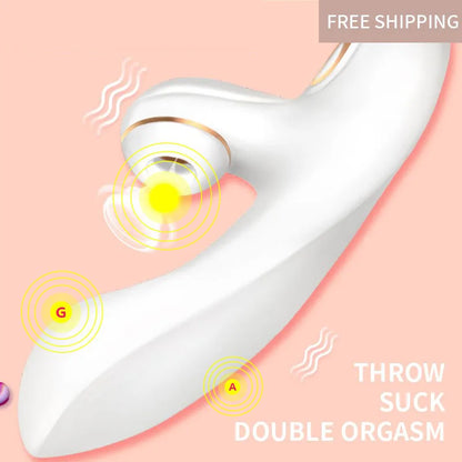 Soft Powerful10-Speed Sucking Vibrators G-spot Clit Stimulation Silicone Vibration Nipple Sucker Dildo SEX Rabbit Vibrator Toys