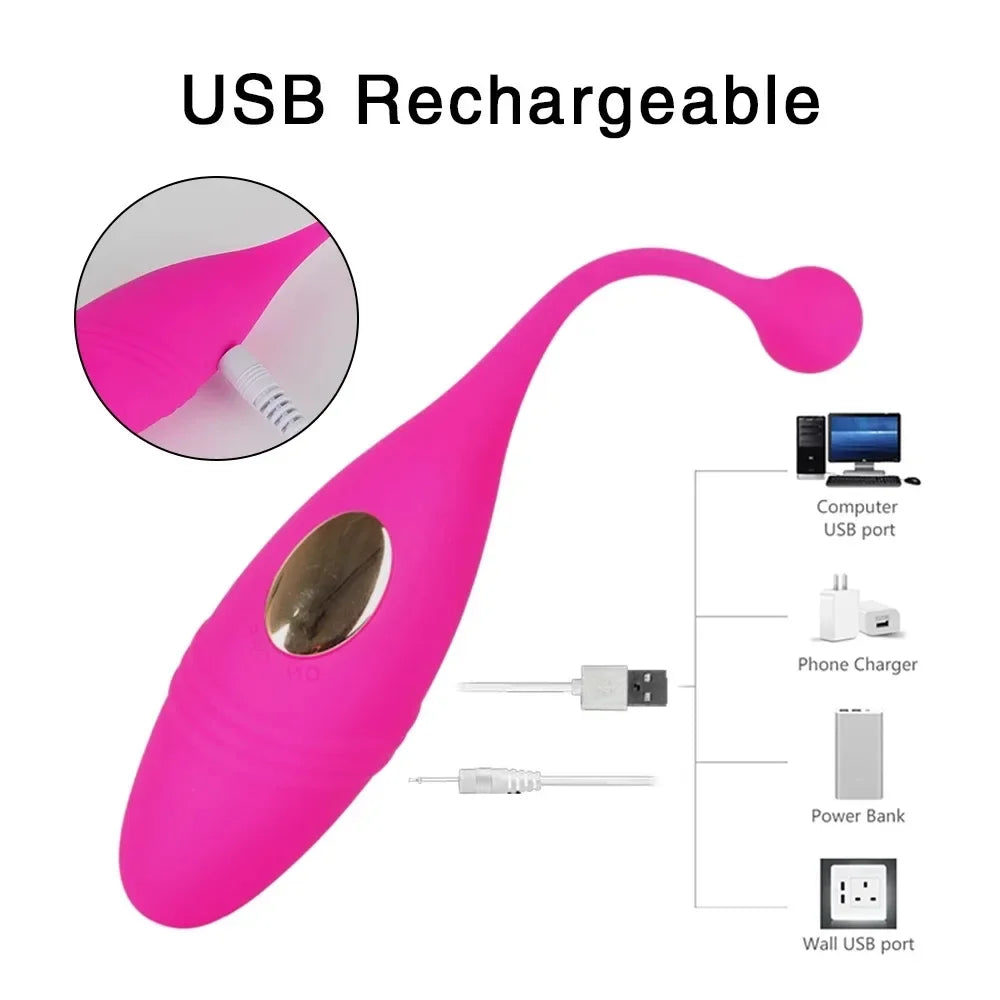 1ps New Women's Jumping Egg Vibration Masturbation Device Wireless Remote Control USB Charging Fun Silicone Waterproof Adult Toy